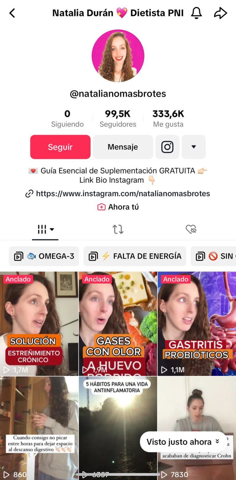 Natalia Durán (No más brotes) Tiktok